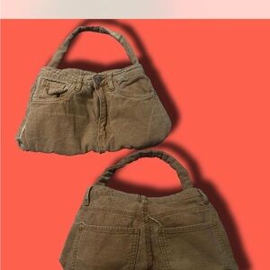 Stylish Brown Corduroy Shoulder Bag